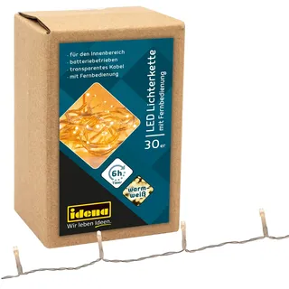 IDENA LED Lichterkette 30er transparent 1,75 m Warmweiß