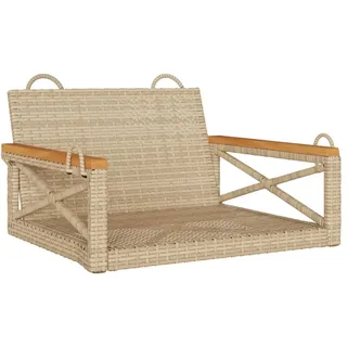 vidaXL Hängesessel Beige 63x62x40 cm Poly Rattan - Beige