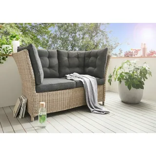 Destiny Gartenlounge-Bank »PALMA«, Polyrattan, Aluminium, inkl. Auflagen, beige