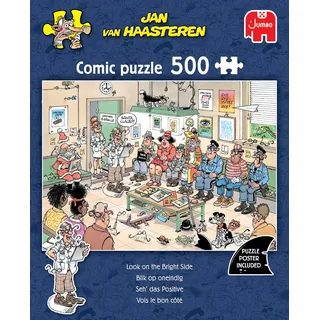 JUMBO Spiele Jumbo 1110100526 - Jan van Haasteren, Seh' das Positive, Comic-Puzzle, 500 Teile
