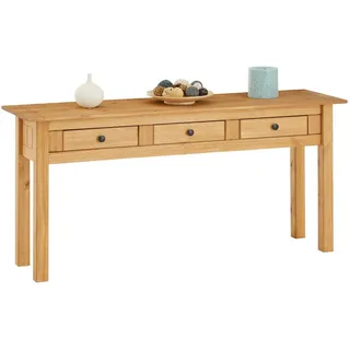 CARO-Möbel Konsolentisch Cancun , Braun , Holz , Kiefer , Vintage , 151x72x41 cm , Wohnzimmer, Wohnzimmertische, Konsolentische