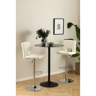 Actona 2er-Set Actona Barhocker Sylvia Lederoptik Weiß