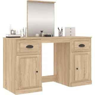 vidaXL Schminktisch mit Spiegel Sonoma-Eiche 130x50x132,5 cm - Braun