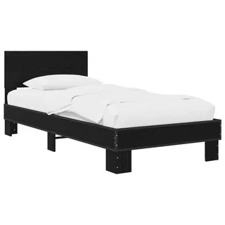 vidaXL Bettgestell mit Kopfteil Schwarze Eiche 80 x 200 cm - Schwarz