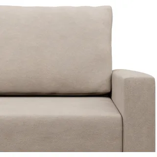 BLANK - Rechts Ecksofa mit Schlaffunktion, Wendekissen, Otomane, Bettkasten, Beige - Beige