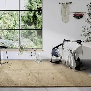 Villeroy & Boch Wollteppich Charlotte - Natur Wohnzimmerteppich - Handgewebt & Natürlich - Boho Teppich Wolle für Wohnzimmer, Schlafzimmer, Esszimmer, Flur, Küche – Beige, 80x150 cm