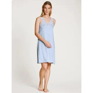 CALIDA Nachthemd »Elegant Dreams« V-Ausschnitt, Spitze, Single Jersey Qualität, A-Form, blau