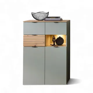 Innostyle Highboard 84 x 125 x 45 cm Schilfgrün / Artisan Eiche