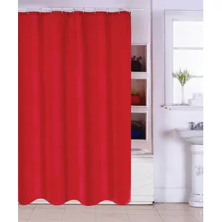 MSV Duschvorhang - Anti-Bakteriell, waschbar, wasserdicht, Polyester, 180x200cm Rot