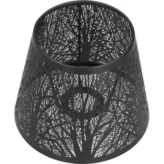 Cyrank Lampenschirm für Tischlampe, Lampenschirm Stehlampe, Lampenschirm Metall, Lampenschirm Schwarz, Eisen Kunst Hohles Design, Kleine Lampenschirm E27, Lampenschirme, Schlafzimmerdekoration E27/E26