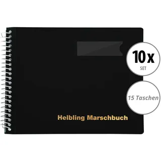 Helbling BMS15 Marschbuch schwarz 15 Taschen 10x Set
