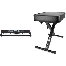 Yamaha PSR-E373 Keyboard, schwarz & RockJam Premium Adjustable Padded Keyboard Bench or Digital Piano Stool