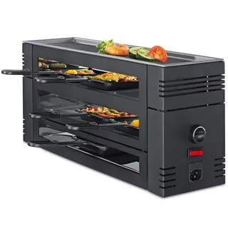 Spring - Pizza Raclette 6 - Schwarz Grillplatte für Ihren Tisch, 6 Personen