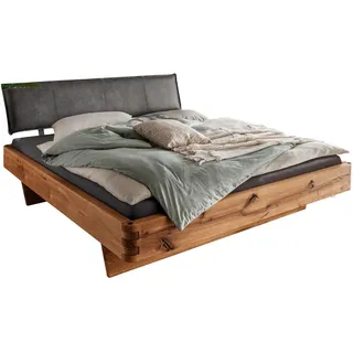 Valnatura Balkenbett , Anthrazit, Wildeiche , Holz , Wildeiche , massiv , 200x200 cm , in verschiedenen Größen erhältlich, für Lattenrost geeignet , Schlafzimmer, Betten, Einzel- & Doppelbetten