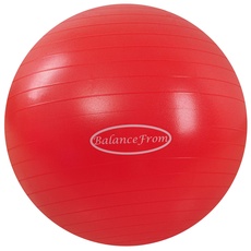 Signature Fitness Gymnastikball, Yoga-Ball, Fitnessball, Geburtsball mit Schnellpumpe, 0,9 kg Kapazität, Rot, 76,2 cm, XL