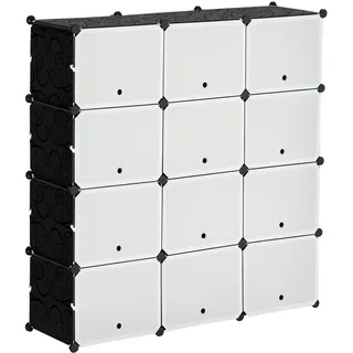 Homcom Regalsystem 125 x 32 x 125 cm Schwarz, Weiß