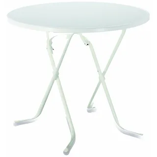 BEST Freizeitmöbel Primo Klapptisch Ø 80 x 70 cm weiß