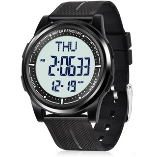 WIFORT Digital Herren Damen Uhren, 5 ATM Wasserdicht Sport Armbanduhr mit Wecker Stoppuhr Countdown Duale Zeitzone, Ultradünn Weitwinkel Großes Zifferblatt Digitaluhr