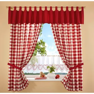 Stickereien Plauen Scheibengardine »Durach1832« Stangendurchzug 1 Stk. tlg., bunt