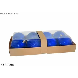 Serie Set 8 Stück Bälle Weihnachtsbaum Farbe Blau 10cm Dekorationen Dfh