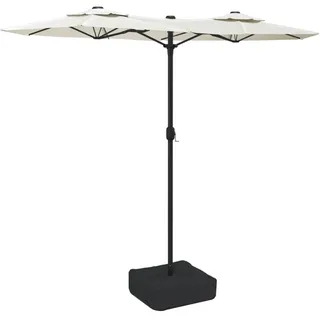 vidaXL Doppel-Sonnenschirm 316 x 145 cm Weiß
