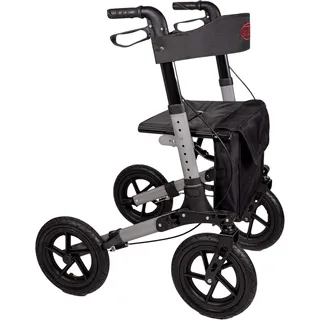 Antar Reise-Rollator mit Luftbereifung mehrfach faltbar Schwarz