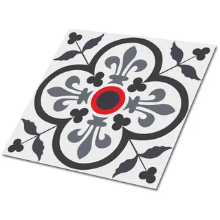 Tulup Fliesenaufkleber 9 Stück 30x30 cm selbstklebend Blumen und königliche Motive , Grau , Textil , 30x1.6x30 cm , Tapeten & Wandverkleidungen, Wandtattoos & Sticker