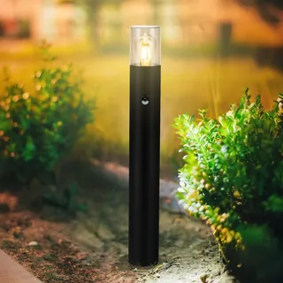 Miratic Wegeleuchten Außen Gartenlampen für Draußen IP54 Pollerleuchte Außen E27 Fassung Wetterfeste Außenbeleuchtung für Garten und Weg (mit Bewegungssensor)