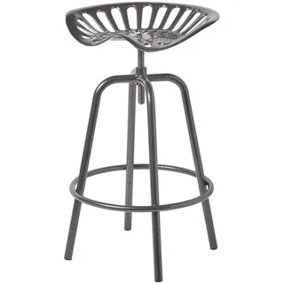 Homescapes Barhocker Traktorsitz, Metall im Vintage-Look, höhenverstellbar , Grau , 47x74x50 cm , Esszimmer, Barmöbel, Barhocker