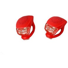Mini Lichtanlage LED, rot, Gummihalter, inkl. Knopfbatterien, Dauer-, Blinkfunktion