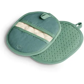 SPRINGLANE Topflappen-Set 2-TLG. Mint, Silikon & Baumwolle, hitzebeständig