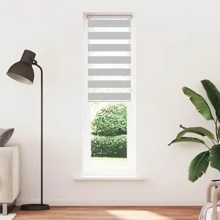vidaXL Doppelrollo Hellgrau 55x230 cm Stoffbreite 50,9 cm Polyester - Grau