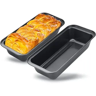Space Home - Classic Backform Kastenform für Kuchen und Brote - Gleichmäßige Bräunung - Antihaftbeschichtung - Plumcake - Sauerteigbeständig - Karbonstahl - Set 2-30 cm
