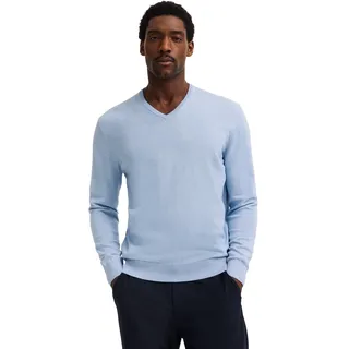 bugatti Herren Pullover Regular Fit V-Neck Premium Cotton Basic Baumwolle V-Ausschnitt