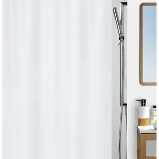 Spirella Anti-Schimmel Duschvorhang - Anti-Bakteriell, waschbar, wasserdicht - Polyester, „Maya“180x200cm Weiß