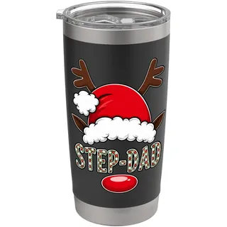 Rentier Weihnachtsmannmütze Stiefvater Weihnachten Familie Matching Doppelwandiger Edelstahl-Thermobecher