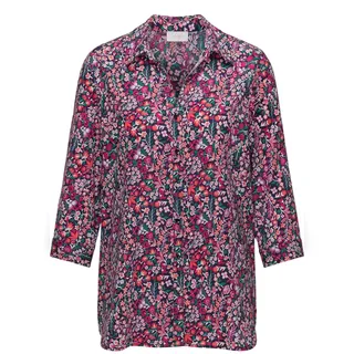 GOLDNER Hemdbluse »Kurzgröße Pflegeleichte Bluse mit 3/4-Arm«, pink