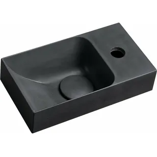 PICCOLINO Beton-Waschbecken 30,8x10x17cm, Armaturloch rechts, Anthrazit - Schwarz
