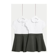 Girls M&S Collection 2pk Girls' Cotton Rich School Pinafores (2-14 Yrs) - Grey, Grey - 13-14 Years