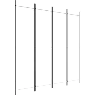 vidaXL Paravent 4-teilig Weiss 200/200 Cm Stoff , Weiß , Textil , 200x200x0.1 cm , Wohnzimmer, Raumteiler, Paravents