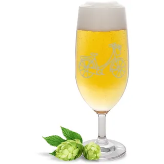 JUNIWORDS Biertulpe mit Gravur, Silhouette Damenrad, Bierglas (1003512)