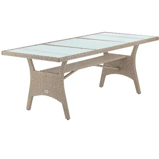 CASARIA Gartentisch 190 x 90 x 74 cm Beige