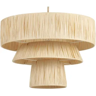 Beliani Hängeleuchte Papier Naturfarben