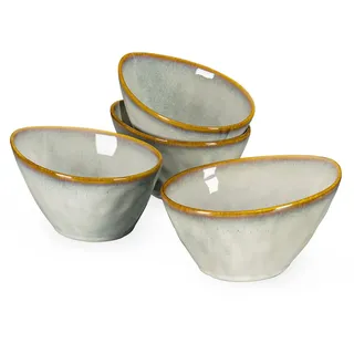 Ramen Schüssel, Pastaschalen aus Steingut 4-teiliges Schalen Set, Dessertschale, Snackschale, Eisschale, Schüssel 600ml - Vintage Design