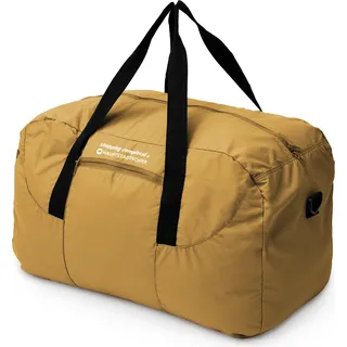große faltbare Reisetasche 55 L, leichte Falttasche Reise-Gepäck Weekender Tasche Strandtasche mit Reißverschluss Damen Herren Tragetasche Travel Bag XL,Harvest Gold - Gold