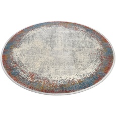 Bild von Teppich »BORDER«, rund, hochwertiger Viskoseanteil, samtweiche Oberfläche mit 3 D Effekt, bunt