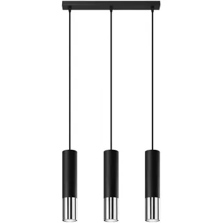 Pendelleuchte Loopez 3L Metall SOLLUX Chrom - Silber
