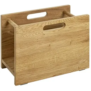 Haku-Möbel HAKU Zeitungsständer Zeitungsablage Holz Zeitschriftenkorb Eiche Massivholz - Maße: B 40 x H 30 x T 21 cm, Style: Traditional