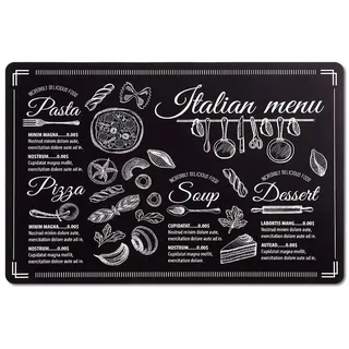 Zeller 27027 Platzset 'Italian Menu', Kunststoff, schwarz, ca. 43,5 x 28,5 cm