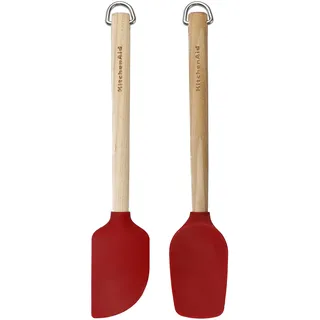 KitchenAid Mini-Pfannenwender-Set aus Birkenholz rot 2-teilig